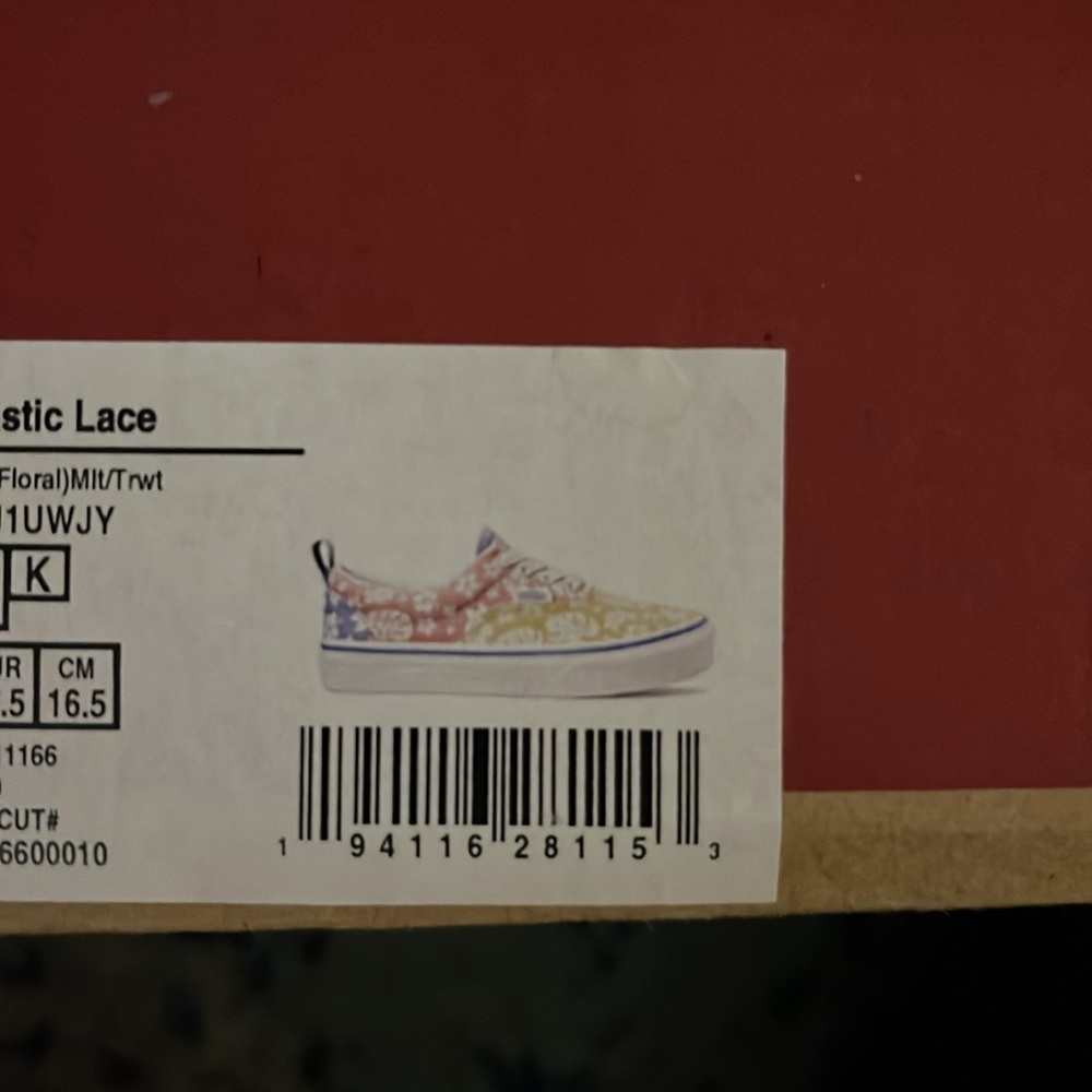 Brand New Girls Vans Era Elastic Lace Sneakers; Hawaiian Flowers; Size: 11 - Picture 6 of 6